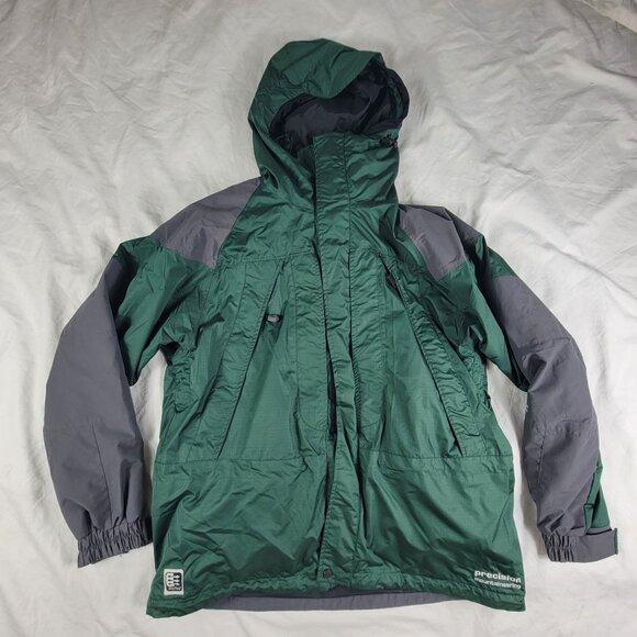 Precision Mountaineering Dry Tek Mens Large Green Winter Jacket Warm Outdoors - Picture 1 of 14